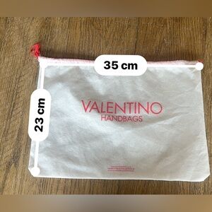 Valentino Cream Dust Bag with Pink Logo